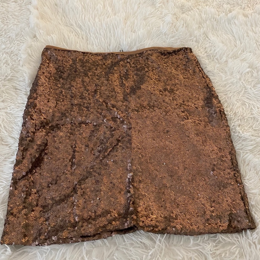 Rose gold sequin skirt